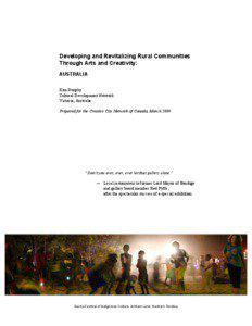 Developing and Revitalizing Rural Communities Through Arts and Creativity: AUSTRALIA