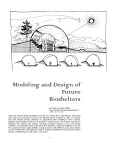 Modeling and Design of Future Bioshelters Joe Seale and John Wolfe  The Journal of the New Alchemists No. 7