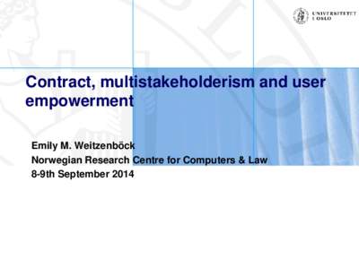 Contract, multistakeholderism and user empowerment in IG