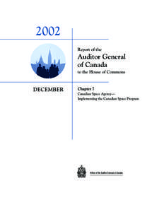 2002 Report of the Auditor General of Canada to the House of Commons