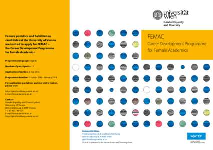 Gender Equality and Diversity FEMAC  Female postdocs and habilitation