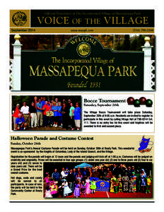 Official Newsletter of The Incorporated Village of Massapequa Park  VOICE OF THE VILLAGE September[removed]www.masspk.com