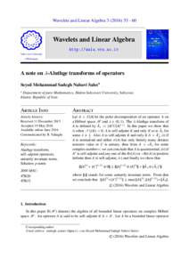 Algebra / Operator theory / Mathematics / Theoretical physics / Eigenvalues and eigenvectors / Hilbert space / Self-adjoint operator / Von Neumann algebra / Normal operator / Decomposition of spectrum / Spectral theory of ordinary differential equations