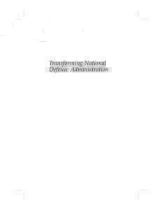 Transforming National Defence Administration Transforming National Defence Administration