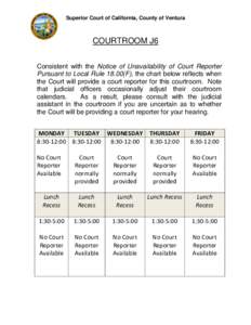 Microsoft Word - Court Reporter Probate Courtroom Calendar Posting J6.docx