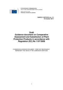 EUROPEAN COMMISSION HEALTH AND CONSUMERS DIRECTORATE-GENERAL Safety of the Food Chain Chemicals, contaminants, pesticides  SANCO[removed]rev. 12