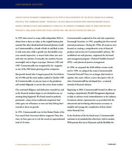 uncommon history  joseph deitch founded commonwealth in 1979 as an outgrowth of his retail financial planning practice, the cambridge group. previously, he had been an advisor with another broker/dealer whose credibility