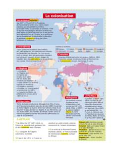 Le XIXe (19e) siècle  La colonisation Les anciennes colonies Aux XVIIe (17e) et XVIIIe (18e) siècles, la France était à la tête d’un vaste empire