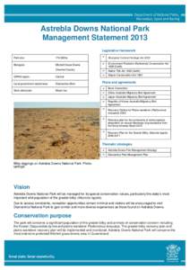 Astrebla Downs National Park Management Statement 2013