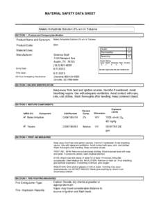 MATERIAL SAFETY DATA SHEET  Maleic Anhydride Solution 2% w/v in Toluene SECTION 1 . Product and Company Idenfication  Product Name and Synonym: