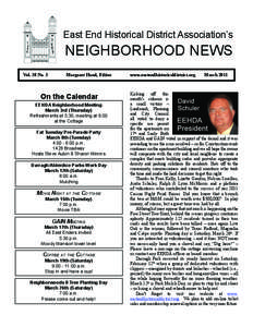 East End Historical District Association’s  NEIGHBORHOOD NEWS Vol. 38 No. 3