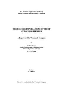 THE RESIDUE IMPLICATIONS OF SHEEP ECTOPARASITICIDES