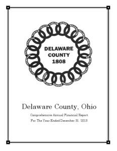 Delaware County, Ohio Comprehensive Annual Financial Report For The Year Ended December 31, 2013 Introductory Section