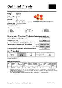 Optimal Fresh The fruit, vegetable and fresh produce expert system Detailed Report Printed on Tuesday, 18 December 2001