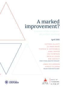 A marked improvement? A review of the evidence on written marking April 2016 VICTORIA ELLIOTT