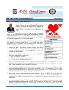 February 2009 Issue  NMA... THE Leadership Development Organization From the Desk of the President