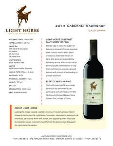 2014 CABERNET SAUVIGNON CALIFORNIA APPELLATION California  LIGHT HORSE CABERNET