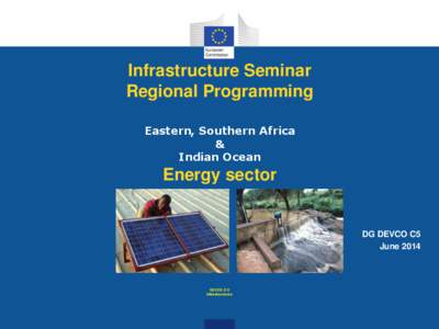 Infrastructure Seminar Regional Programming Eastern, Southern Africa & Indian Ocean