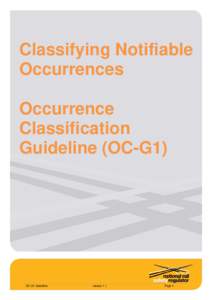 Classifying Notifiable Occurrences Occurrence Classification Guideline (OC-G1)