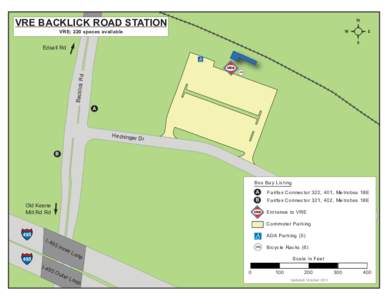 VRE BACKLICK ROAD STATION VRE; 220 spaces available Edsall Rd  u