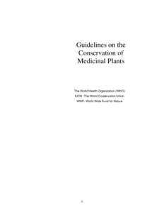 Guidelines on the Conservation of Medicinal Plants