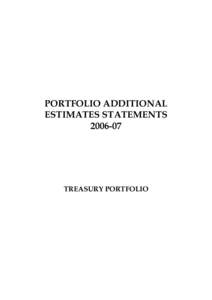 PORTFOLIO ADDITIONAL ESTIMATES STATEMENTS[removed]TREASURY PORTFOLIO