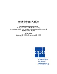 2008 CPB Objectivity and Balance Report