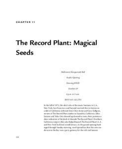 C H A P T E R 11  The Record Plant: Magical