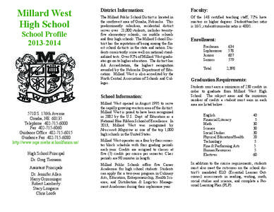 Millard West High School School Profile[removed]District Information: