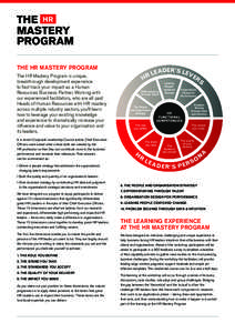 HR  THE HR MASTERY PROGRAM In a recent Corporate Leadership Council article, Chief Executive Officers were asked what critical skills are needed by the