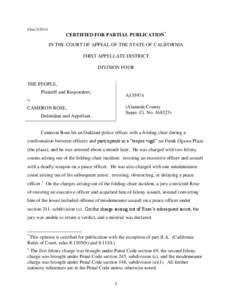 Filed[removed]CERTIFIED FOR PARTIAL PUBLICATION* IN THE COURT OF APPEAL OF THE STATE OF CALIFORNIA FIRST APPELLATE DISTRICT DIVISION FOUR