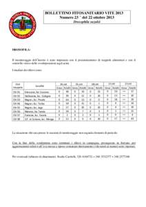 BOLLETTINO FITOSANITARIO VITE 2013 Numero 23 – del 22 ottobre 2013 Drosophila suzukii DROSOFILA: