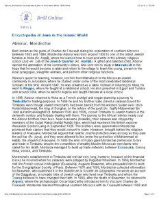 Abisrur, Mordechai: Encyclopedia of Jews in the Islamic World : Brill Online[removed]:35 AM