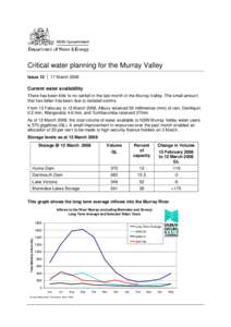 INCREASE FOR HIGH SECURITY IRRIGATORS IN THE MURRUMBIDGEE VALLEY