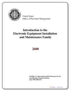 United States Office of Personnel Management Introduction to the Electronic Equipment Installation and Maintenance Family