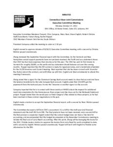 MINUTES Connecticut River Joint Commissions Executive Committee Meeting Monday October 17, 2011 CRJC Office, 10 Water Street, Suite 225, Lebanon, NH Executive Committee Members Present: Chris Campany, Mary Sloat, Glenn E