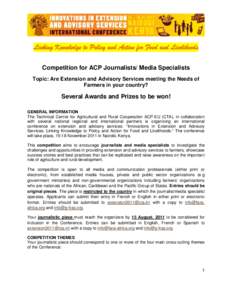 International economics / International relations / Technical Centre for Agricultural and Rural Cooperation ACP-EU / Cotonou Agreement / African /  Caribbean and Pacific Group of States / Cooperative extension service / Rural development / Web 2.0 for development / International development / Rural community development / Development