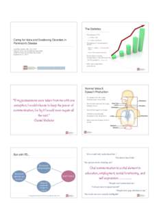 The Statistics • Caring for Voice and Swallowing Disorders in Parkinson’s Disease Lori Ellen Sutton, MA, CCC-SLP