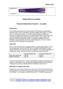 WR/S4[removed]Agenda item 2 13 May[removed]Welfare Reform Committee