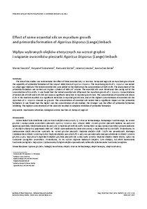 PROGRESS IN PLANT PROTECTION/POSTĘPY W OCHRONIE ROŚLIN[removed]Effect of some essential oils on mycelium growth