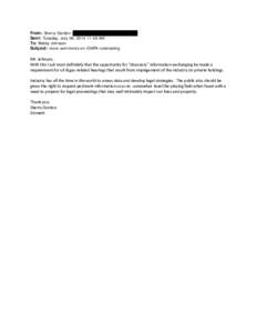 From: Sherry Gordon [ Sent: Tuesday, July 08, [removed]:49 AM To: Bobby Johnson Subject: more comments on IDAPA rulemaking  Mr. Johnson,