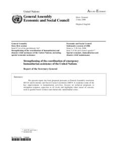 A/61/85–E[removed]United Nations General Assembly Economic and Social Council