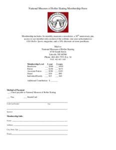 National Museum of Roller Skating Membership Form