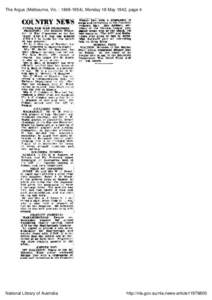 The Argus (Melbourne, Vic. : ), Monday 18 May 1942, page 4  COUNTRY FUNDS  FOR