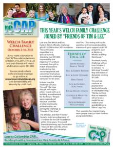 October 2011	  Volume 6 , Issue 3 Welch Family Challenge