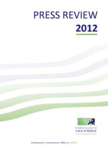 PRESS REVIEW 2012 EUROPEAN ALLIANCE TO  SAVE ENERGY