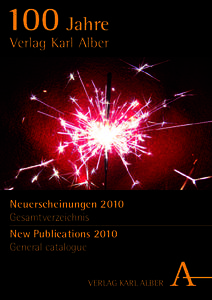 Verlag Karl Alber Gesamtverzeichnis 2010