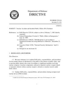 Department of Defense  DIRECTIVE NUMBER[removed]December 20, 1993 ATSD(PA)