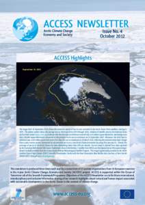 NEWSLETTER Issue No. 4 October 2012 ACCESS Highlights