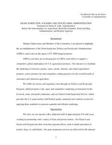 Pharmaceutical sciences / Clinical research / United States Department of Agriculture / Food and Drug Administration / Animal and Plant Health Inspection Service / Grain Inspection /  Packers and Stockyards Administration / Government / Packers and Stockyards Act